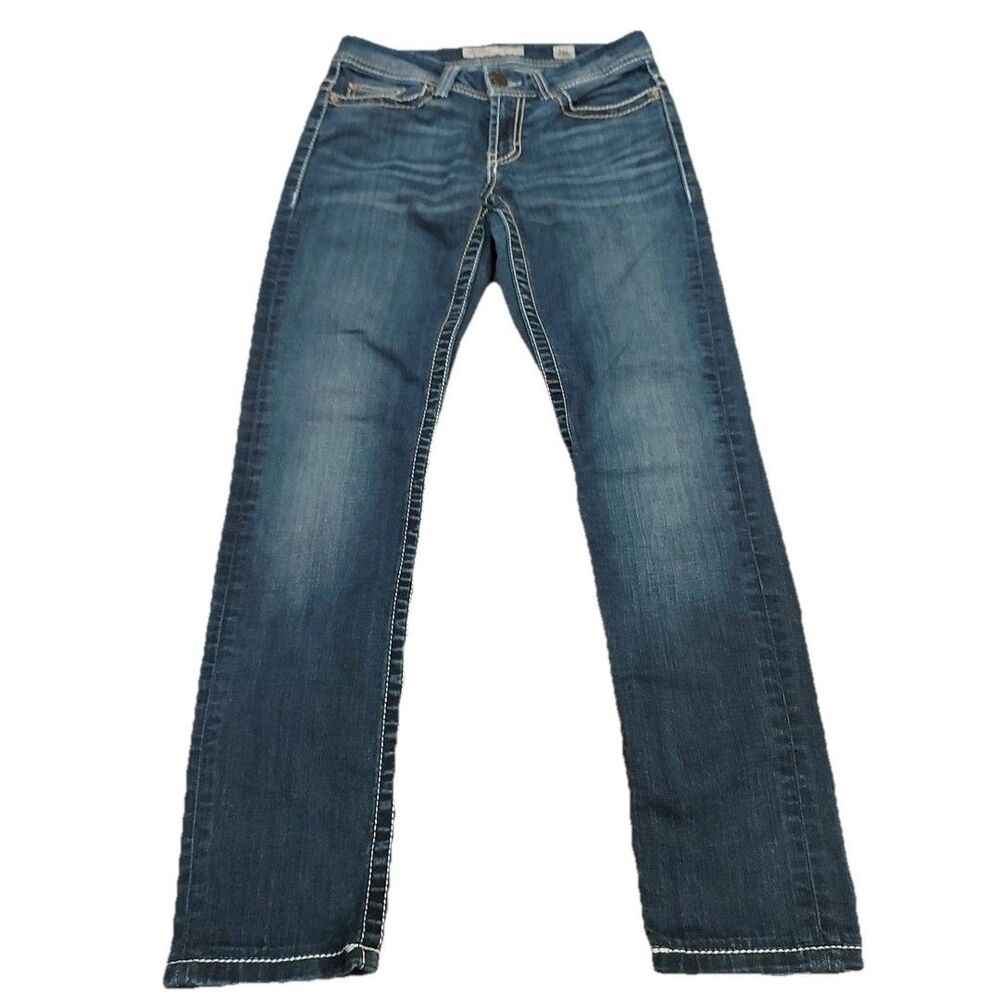 BKE Jeans Women's Size 26L Blue PAYTON Straight Leg Denim 5-Pocket (29x29) Stret